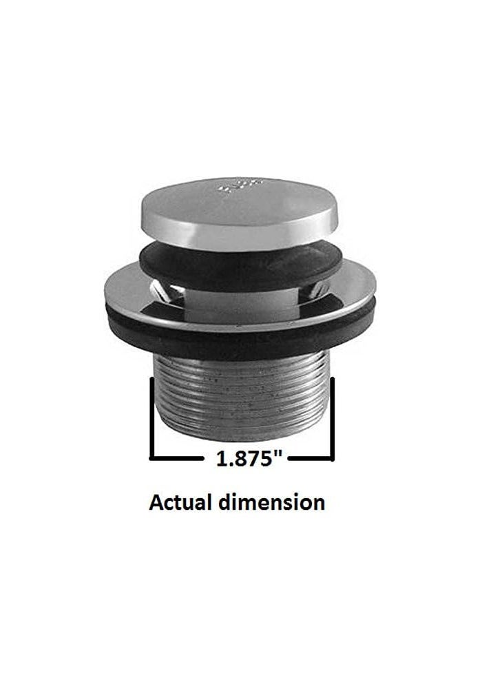 LDR Industries Toe Style Touch Bathtub Drain Stopper - Chrome Finish - Image 2